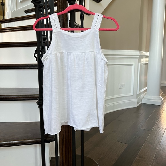 Zara Girls White Sleeveless Crochet Boho Coastal Tank Top Size 8 - Picture 7 of 10